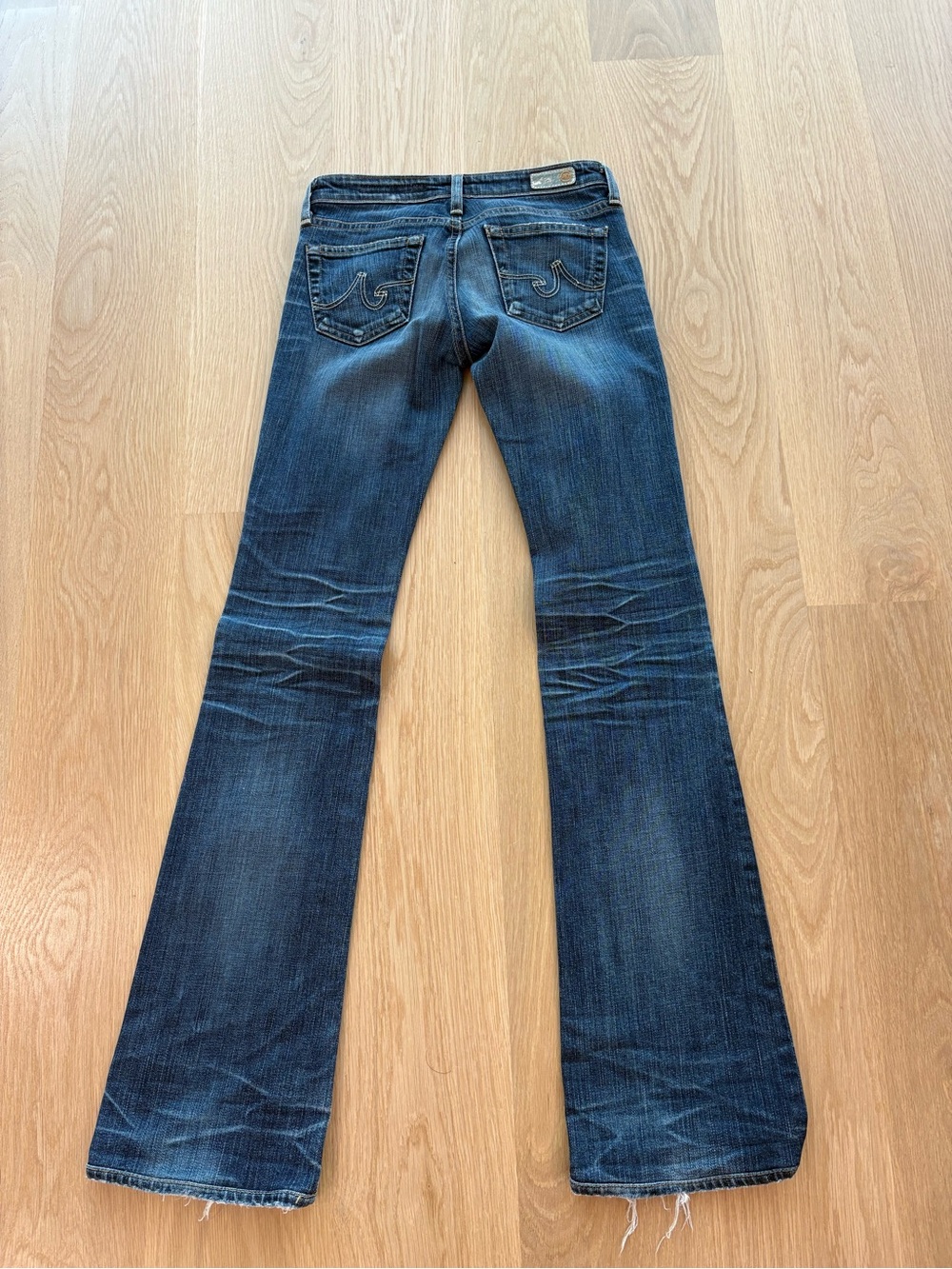 Dark Blue Women's Bootcut Jeans Mother denim fray hustler 24 waist perfect